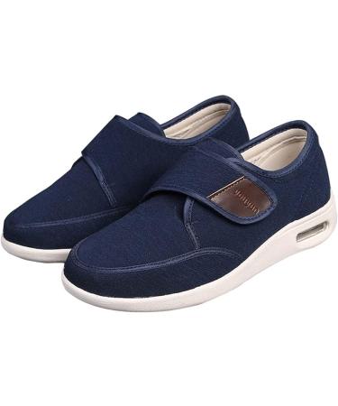 Adjustable Width Arthritis & Edema Shoes for Women - Breathable Mesh, Rubber Sole House Slippers - Blue, Size 10 - Buy Online on GoSupps.com