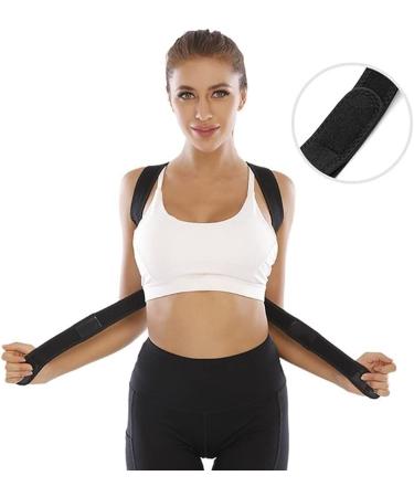 Posture Corrector Upper Back Brace - Clavicle Support for Neck Back & Shoulder Pain Relief - One Size Fits All - Ideal for Students & Adults - Black - Buy Online on GoSupps.com