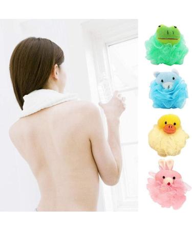 LHKJ 4 Pieces Shower Sponge Exfoliating Sponge Shower Sponge with Soft Toy and Net Bath Sponge for Children Adults Bath Ball Animal Washing Sponge (Colourful) - Buy Online on GoSupps.com