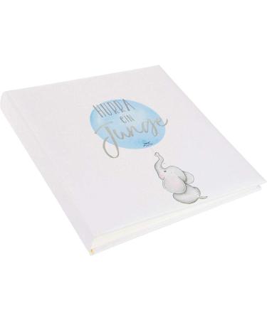 Goldbuch Baby Album Hurray - Child-Friendly Design with Silver Embossing 58 Blank Pages Illustrated Pages & Linen Cover - Blue Photo Album 30x31 cm - Buy Online on GoSupps.com
