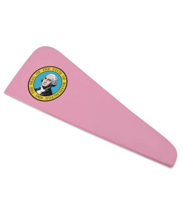 Washington State Seal Microfiber Hair Towel Wrap for Women 10 Inch X 26 Inch Super Absorbent Hair Turban with Button