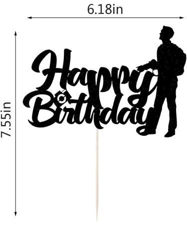 LVEUD Camera Photographer Happy Birthday Cake Topper Black Photography Lovers Party Cake Decorations - Buy Online on GoSupps.com