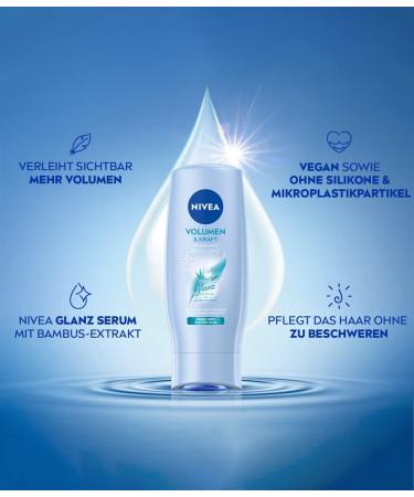 Nivea Volume & Strength Conditioner 200ml | pH Balance Bamboo Extract for Visible Volume & Shine | International Shipping Available - Buy Online on GoSupps.com