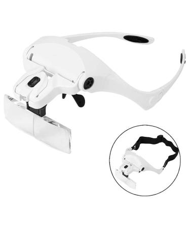 Headband Magnifier Headband Magnifier Glass LED Magnifying Glasses with Lamp 1X to 3.5X Zoom with Adjustable 5 Lens Loupe Hands Free Magnifying Glasses with 2 LED Lights Better Life