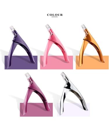 Professional Nail Art Clipper Special Type U Word False Tips Edge Cutters Manicure Colorful Stainless Steel Nail Art Tools Trimmer(Fuchsia) - Buy Online on GoSupps.com