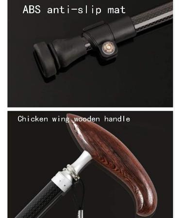 Old Man Crutches Carbon Ultralight Retractable Solid Wood Grip Non-Slip Cane Beautiful Scenery - Buy Online on GoSupps.com