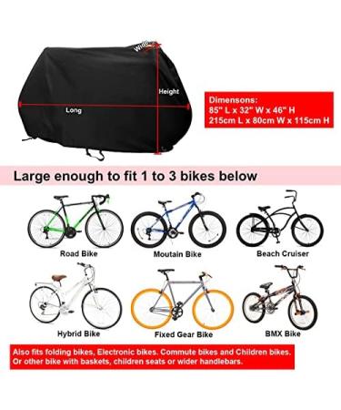 Kotivie Waterproof Lockable Bicycle Cover for 1-3 Bikes | Sun Protective & Foldable | Double Buckle Straps - Buy Online on GoSupps.com