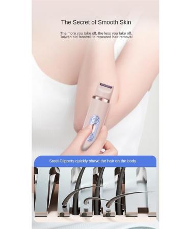 Pesfehhy Bikini Trimmer for Women Painless Ladies Hair Removal 2 in 1 Wet and Dry Ladies Shaver Pink - Buy Online on GoSupps.com