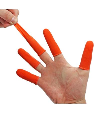100Pcs Orange Rubber Anti-Slip Finger Cots - Disposable Protective Finger Covers for Easy Electronic Repair - Buy Online on GoSupps.com