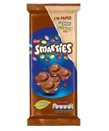 3 x Smarties Milk Chocolate Sharing Bar 90g Delicious Tasty And Twisty Treat Gift Hamper For Birthday Christmas Sold By Kidzbuzz