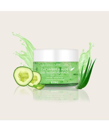 Hydrating Hyaluronic Acid Face Mask | Cooling Gel with Cucumber Extract | Overnight Moisturizer for All Skin Types | Deep Hydration & Acne Improvement - Buy Online on GoSupps.com