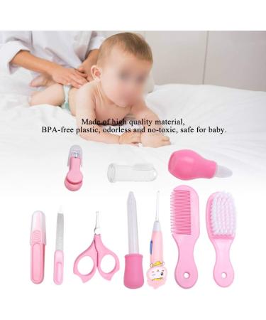 Zerodis 10Pcs Baby Care Kit - Newborn Health Care Tools Set with Nail Clipper and Scissor - Pink - Buy Online on GoSupps.com