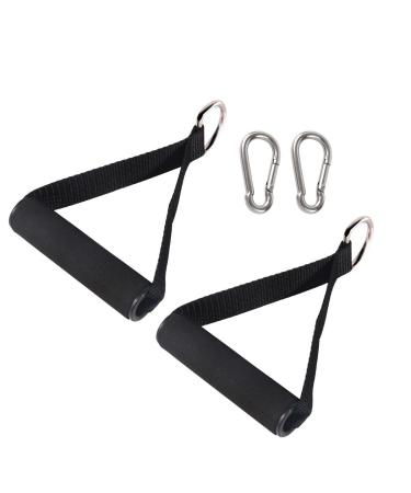 Premium Exercise Pull Handles Resistance Bands Handle Fitness Handle Workout Handles Dense Foam Wrap Handle Replacement Fitness Equipment for Pilates Yoga Strength Training Black-1 Pair