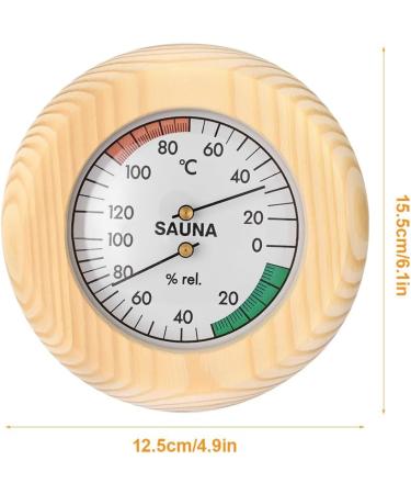 Fivtsme 2 in 1 Sauna Thermometer Hygrometer - Premium Quality Wooden Frame 145mm Heat-Resistant Sauna Accessories - Buy Online on GoSupps.com