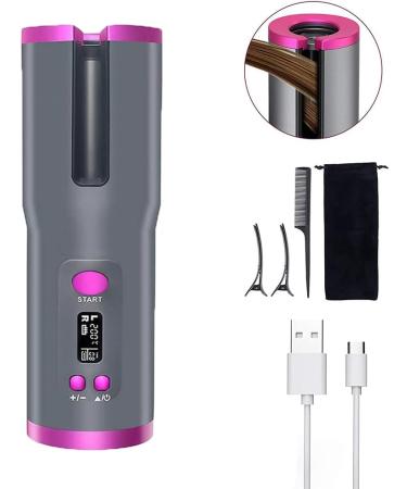 Cordless Hair Curler - USB Rechargeable Automatic Curling Iron with 6 Temp Settings & Fast Heating - Portable Wave Wand for Travel - Buy Online on GoSupps.com