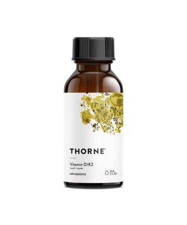 Thorne Vitamin D/K2 Liquid (Metered Dispenser) - Dietary Supplement with Vitamins D3 and K2 to Support Healthy Bones and Muscles - 1 Fluid Ounce (30 mL)