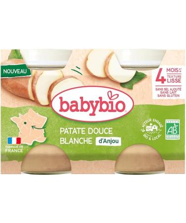 BABYBIO Small pots - Sweet potato white from Anjou - 2 x 130g - Pack of 6 - Organic - Buy Online on GoSupps.com