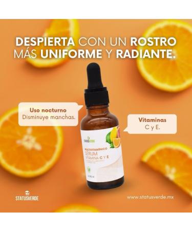 MULTIVITAMIN facial serum with Vitamin C and vitamin E antioxidant lightens softens whitens anti-aging brightens the skin lightens and reduces spots and texture on the skin - Buy Online on GoSupps.com