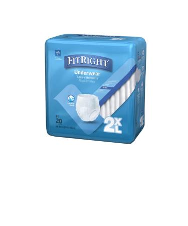 FitRight Adult Incontinence Underwear XX-Large Heavy Absorbency 68-80, 20 Count - Buy Online on GoSupps.com