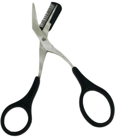2 PCS Black Eyebrow Trimmer Scissor with Comb - Eye Shaping Cut Comb Scissors for Men and Women - Buy Online on GoSupps.com