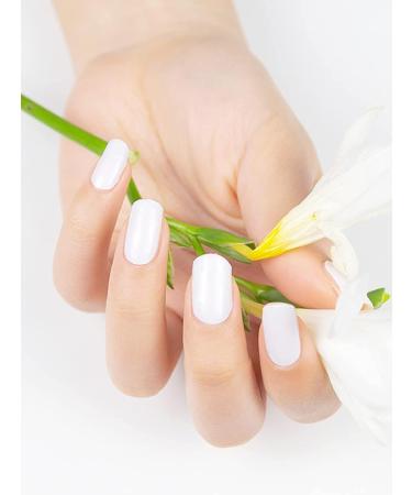 Kalolary 20PCS Nail Adhesive Wrap Gel Polish Strips - Solid White | Self-Adhesive Nail Wrap Stickers for UV/LED Lamp | Easy Cured Gel Nail Decals - Buy Online on GoSupps.com