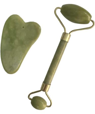 Jade Roller Gua Sha Facial Tools Set - Facial Face Neck Body Gua Sha Board Beauty Skin Care Face Roller Massager Muscle Relaxing Relieve Wrinkles(A) - Buy Online on GoSupps.com