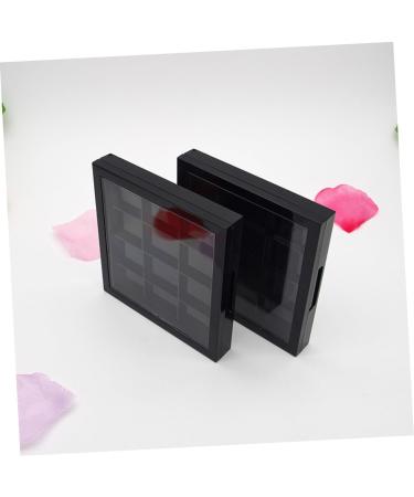 PLAFOPE 4 Pcs 12 Empty Eye Shadow Pallet Acrylic Makeup Cosmetic Pallet Empty Makeup with Mirror Black - Buy Online on GoSupps.com