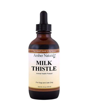 Amber NaturalZ Milk Thistle Herbal Supplement for Dogs and Cats | Supports Normal Liver Function and Detoxification | Natural Aid for Liver Support and Skin Health 4 Fluid Ounces 4.00 Fl Oz (Pack of 1)