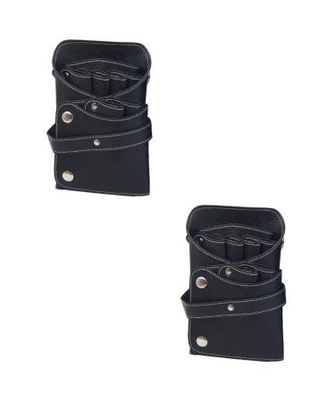 Beaupretty 2st Friseur Tool bag Hairdresser Belt bag Hairdress bag scissor holder pocket hairdressing pocket scissor organizer for hairdressing salons make-up box package hair shear mediumx2pcs blackx2st