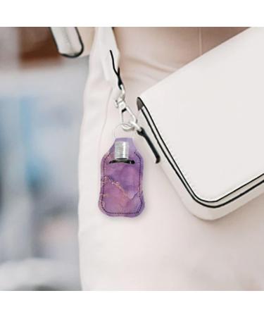 Dreaweet Neoprene Hand Sanitizer Holder Keychain - Portable Chapstick Holder - Marble Purple - Buy Online on GoSupps.com