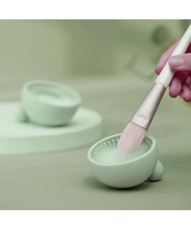 Pubcontti Silicone Makeup Brush Cleaner Mat - Portable Cleaning Tool for Cosmetics - Easy Clean - Green - Buy Online on GoSupps.com