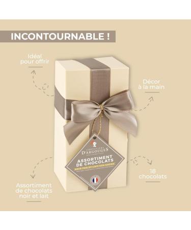 CHEVALIERS D'ARGOUGES Ma tres Chocolatiers Fran ais - Assortiment de chocolats noir 70% et lait 33% - Ballotin cadeau St-Valentin - 175g Chocolat 175 g (Lot de 1) - Buy Online on GoSupps.com