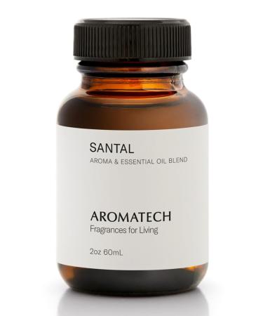 AromaTech Santal Aroma Essential Oil Blend: Luxury Hotel Inspired Aromatherapy with Amber Vanilla Cedar & Sandalwood for Ultrasonic Diffusers (2 Fl Oz (Pack of 1))