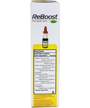 MediNatura ReBoost Decongestion Spray 0.68 fl oz - Fast Relief for Nasal Congestion - Buy Online on GoSupps.com