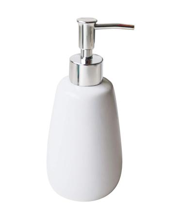 TOOZFO White Hand Soap Dispenser Ceramics Bottles with Elegant Pump Top Bathroom Empty Shampoo Bottles 10oz300ml White2