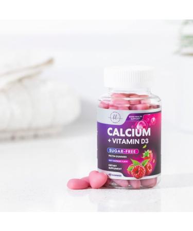 YHN Sugar Free Calcium Gummy Bites Plus 400 IU Vitamin D3 - Bone Health & Immune Support - 60 Gummies - Buy Online on GoSupps.com