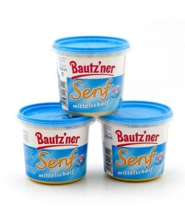 Bautz s mustard medium -sized - 3 Set (3x200 ml) bucket medium -fashioned mustard - Original Bautz'ner recipe since 1955 - without the addition of preservatives and flavor enhancers - mustard classic 200 ml (3 Series Pack) - Buy Online on GoSupps.com