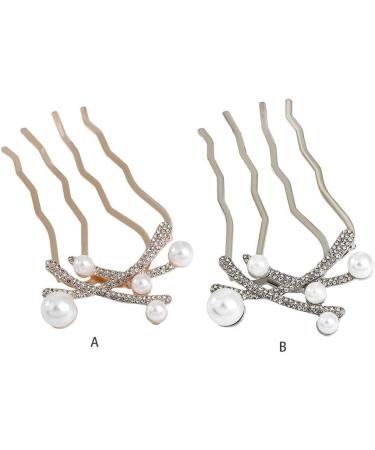 Nilioyul 2piece Fashionable Hair Accessories For Female Delicate Pearl Hair Comb EASY TO Alloy Wedding Hair FASHION Silver - Buy Online on GoSupps.com