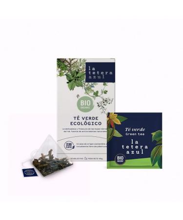 LATETERAZUL LA TETERA AZUL - Japanese Sencha Ecological Green Tea Organic Pyramid Infusion 20 Pyramids