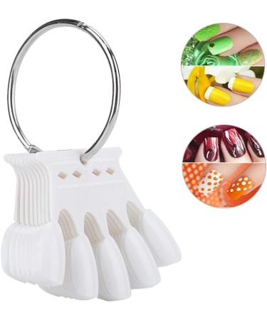 Nail Color Card - 4 Colors 50 pcs Nail Art Tips for Manicure Polish Gel Display - White - Buy Online on GoSupps.com