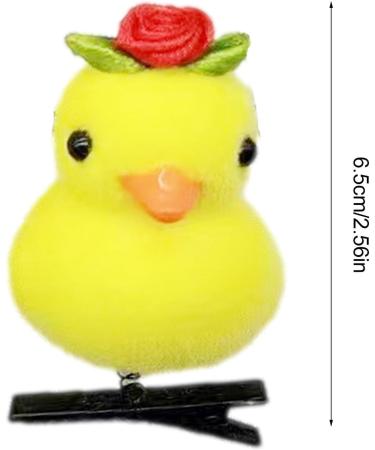 Cute Yellow Duck Hair Clips - Yellow Duck Hair Accessories Easter Chick Hair Clips | 10 Cartoon Duck Plush Hairpin Set - Soft Yellow Duck Hair Pins Fun Animal Hair Clips for Kids Women 2.56 in Rose style - Buy Online on GoSupps.com
