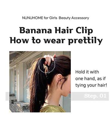 NUNUHOME Girls Beauty Accessory Banana Hair Clip - Dark Brown & Teal | Orange Navy Pastel Brown Teal - Buy Online on GoSupps.com