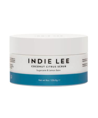 Indie Lee Coconut Citrus Body Scrub - Hydrating Shower + Bath Exfoliator with Cane Sugar + Jojoba Oil for Removing Dead Skin - Great for Rough  Dry Skin - Use on Legs  Elbows  Hands (8oz / 226.8g)