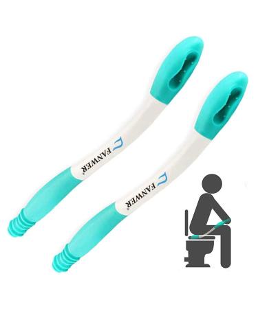 Toilet Assist Tool 2pcs Long Handle Reach Comfort Bottom Wiper for Independent Daily Living One for Household One for Traveling