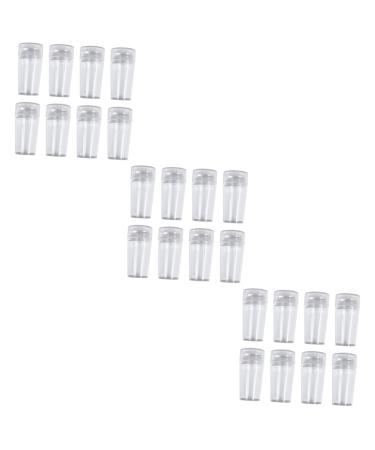 MAGICLULU Clear Nail Polish 12 Sets Fully Transparent Handle with Lid Silicone Seal Printer Manicure Plastic Stamping Tool