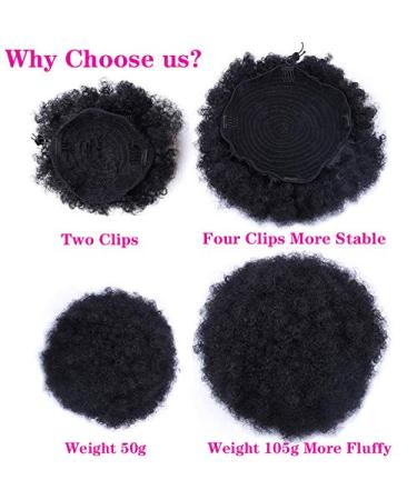 10 Inch High Puff Afro Curly Wig Ponytail - Drawstring Synthetic Kinky Curly Hair Bun | Clip-In Short Afro Kinky Ponytail (Color 30) - Buy Online on GoSupps.com