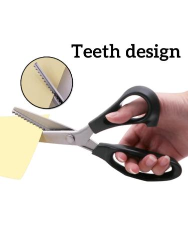 Pinking Shears  Stainless Steel Dressmaking Fabric Decorative Edge Pinking Shears Scissors Clipper Paper Craft Zig Zag/Scallop Cut 3/5/ 7mm (Scallop Cut 7mm) - Buy Online on GoSupps.com