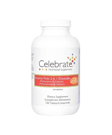 Celebrate Vitamins Essential 2+1 Multi with Calcium Mango Flavor 120 Count (Pack of 1)