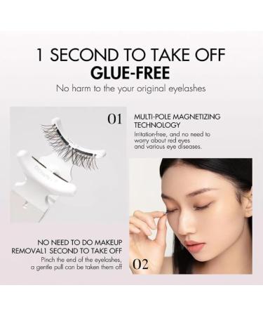 Mciluyaiio Wasado Magnetic Eyelashes Soft Magnetic Eyelashes Magnetic Eyelashes Kit Waterproof Natural Look Magnetic Eyelashes Reusable Double Magnetic Eyelashes (Black) - Buy Online on GoSupps.com