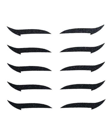 jojomis Reusable Fashion Eyeliner Stickers Stencil Makeup Eyelid Tape Self-Adhesive Instant Eye Line Strip Sticker for Women Girls - 5 Pairs Black